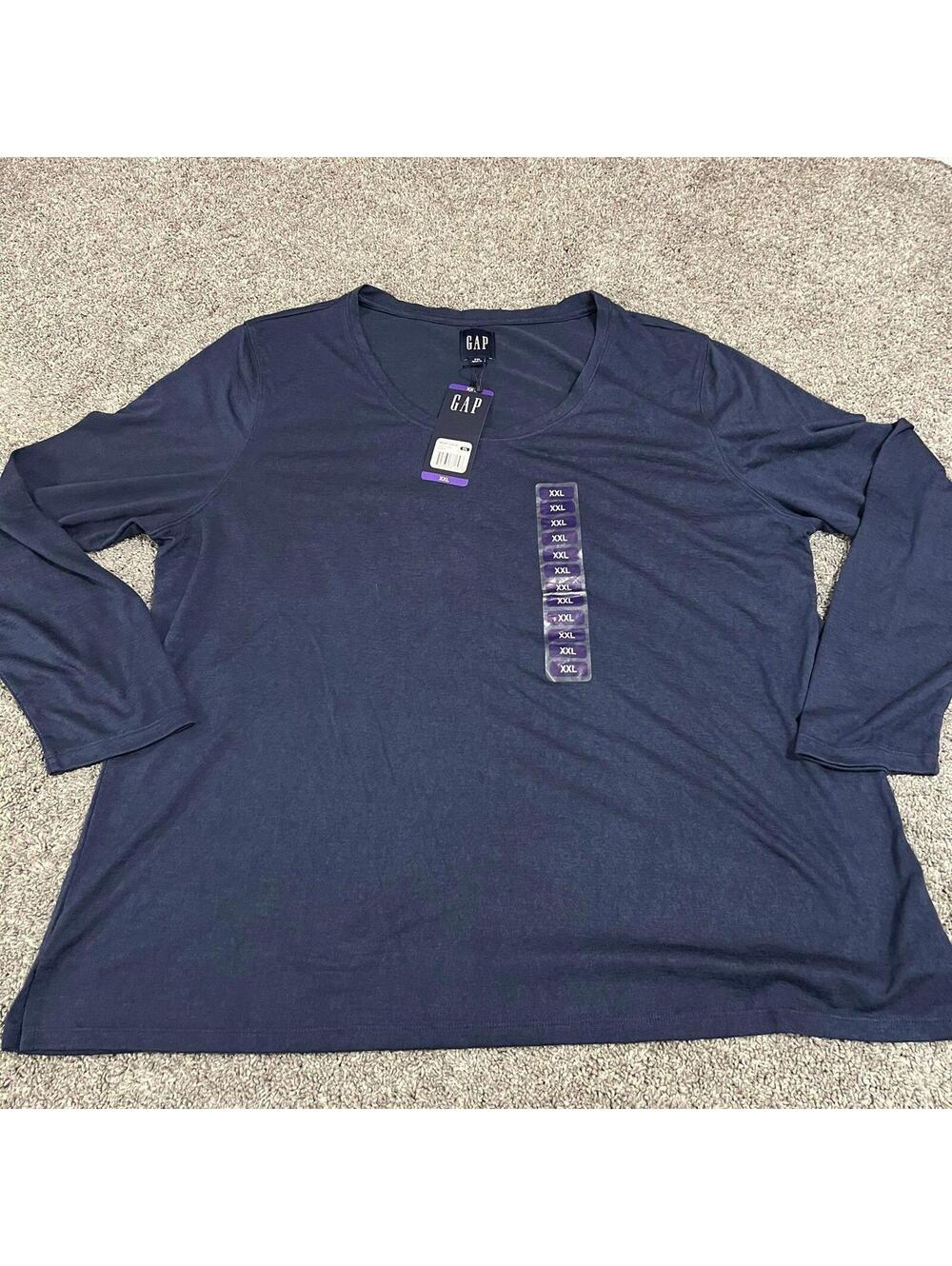 GAP Women's Navy Long Sleeve Blouse size XXL NWT